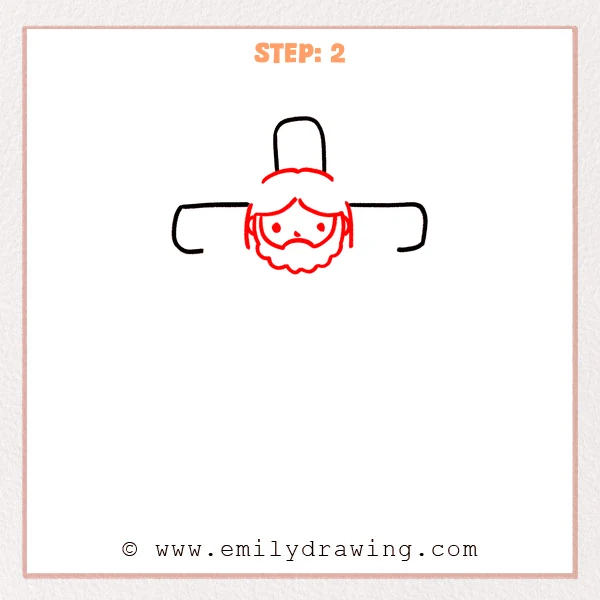 how to draw a jesus on the cross - Step 2